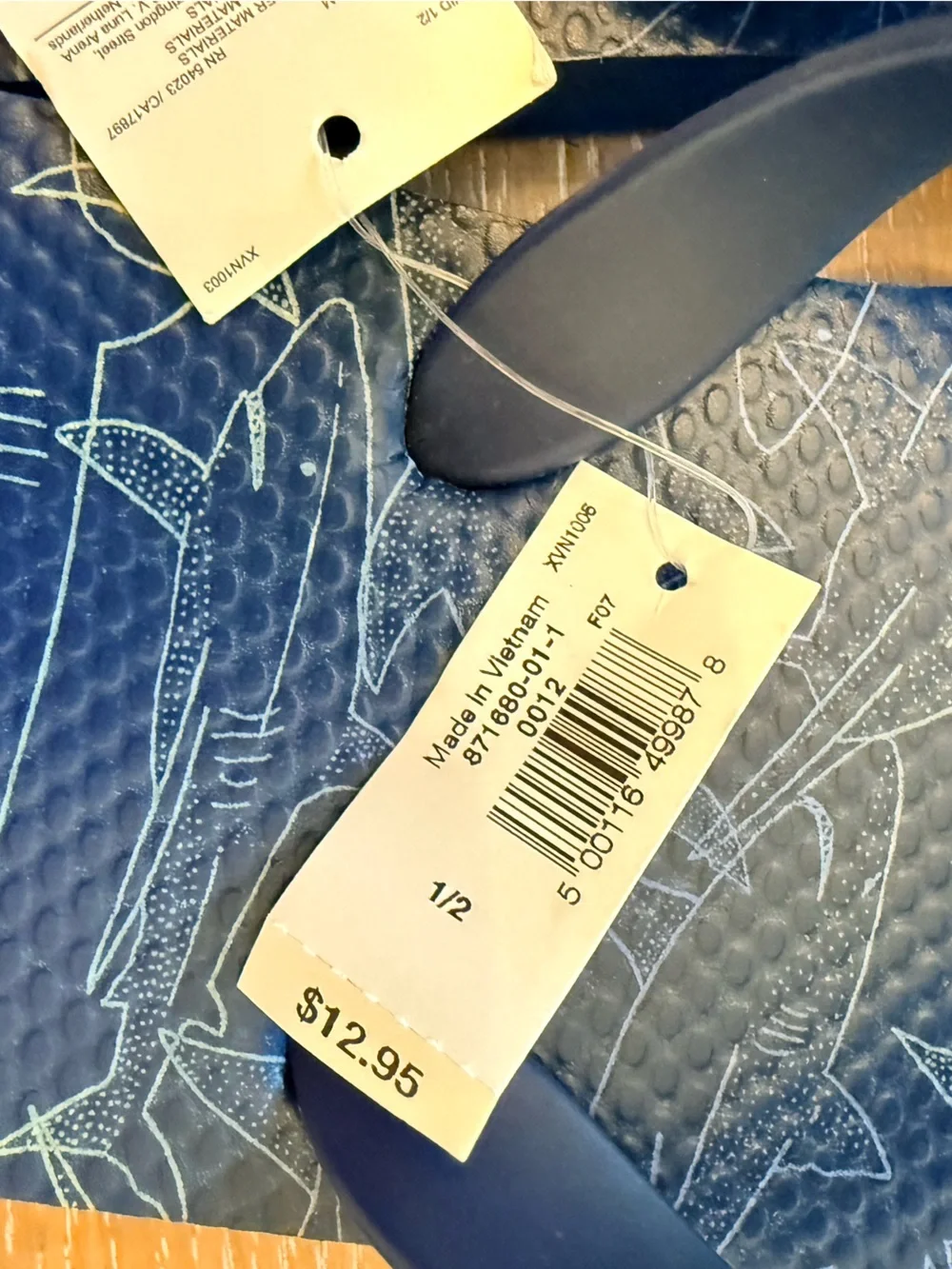 GAP Navy Blue Kids Shark Print Flip Flops